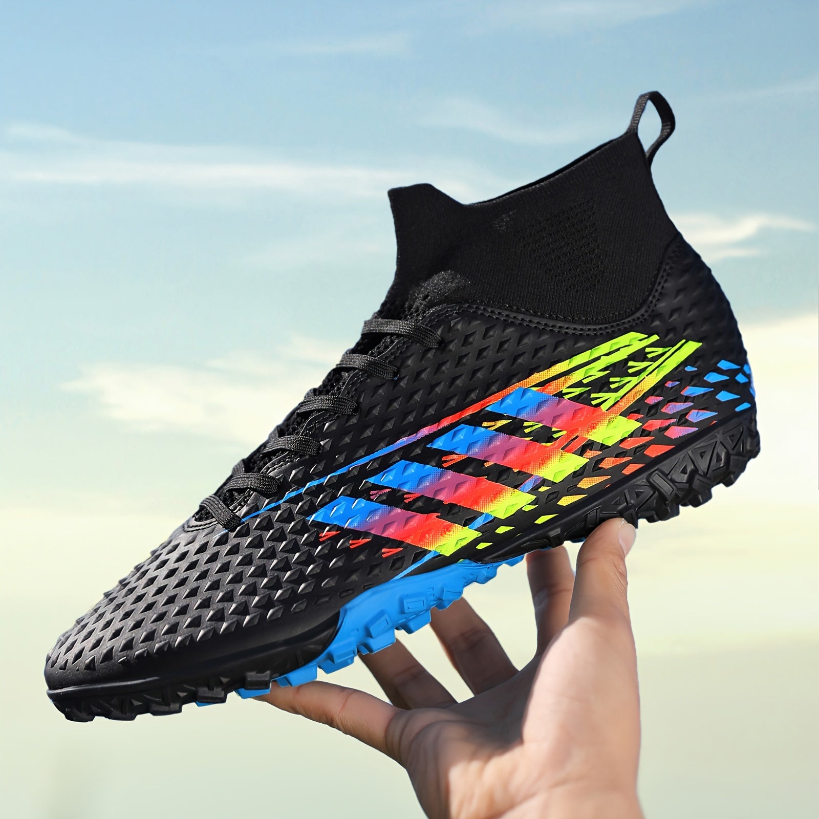 High Top Turf Football Boots Anti-Skid TF Soccer Cleats