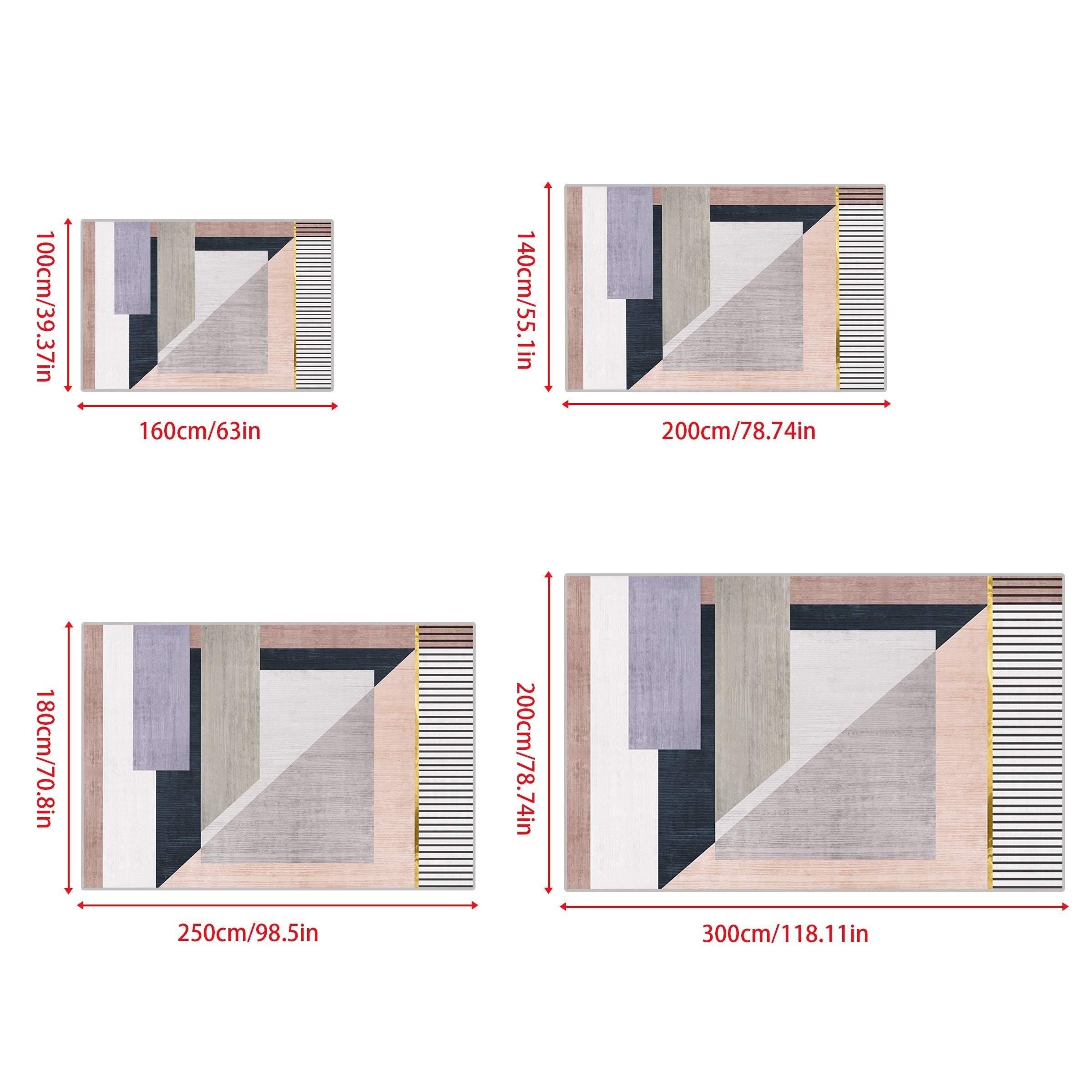 Modern Abstract Non Shedding Area Rug