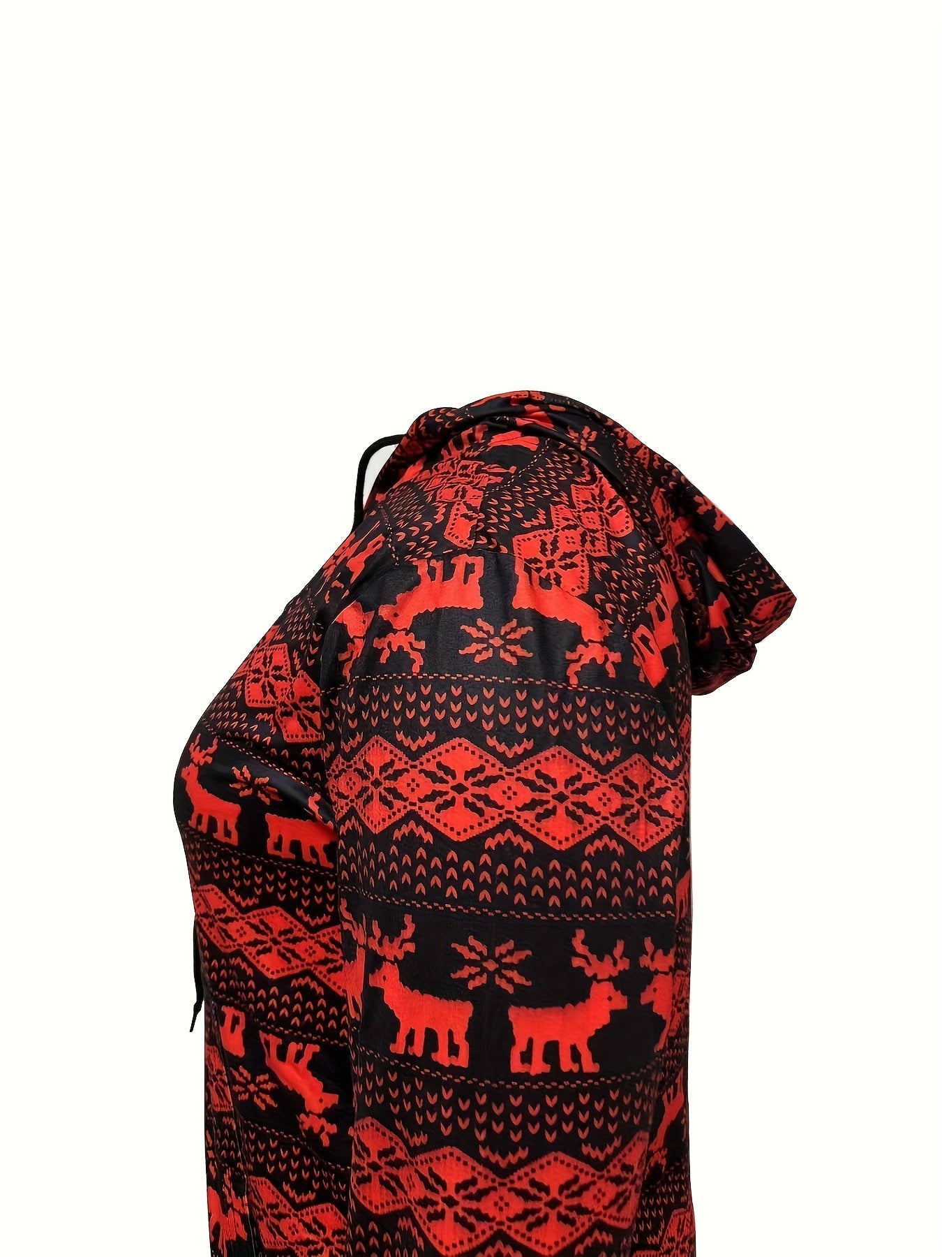 Christmas Lounge Jumpsuit Women's Plus Elk Striped Pajamas