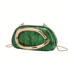 Acrylic Evening Clutch with Chain Strap Wedding Party Handbag