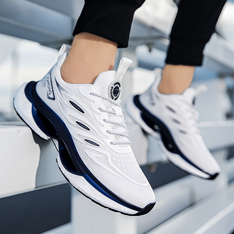 Men's Knit Running Shoes Lace Up Soft Sole Sneakers