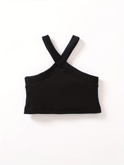 Baby Girls Ribbed Knit Halter Top Crop Vest for 0-3 Years