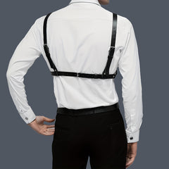 Men's PU Leather Suspenders Gothic Belt Adjustable Body Chest Belt