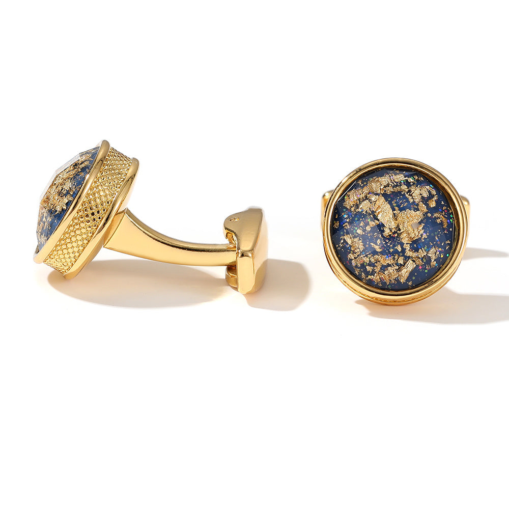 Round Golden Men's Cufflinks
