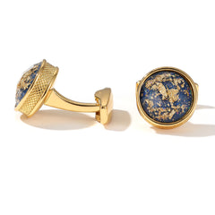 Round Golden Men's Cufflinks