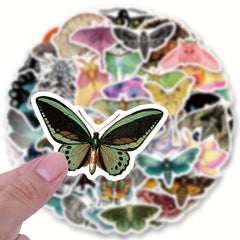 60pcs Cartoon Moth Stickers Waterproof Vinyl For Water Bottle