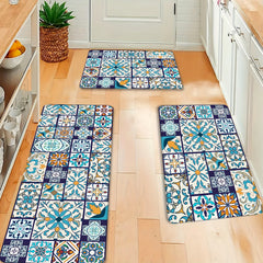 Floral Print Kitchen Mat Anti Fatigue Absorbent Washable Durable Runner