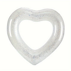 Glitter Love Heart Inflatable Swim Ring Toy