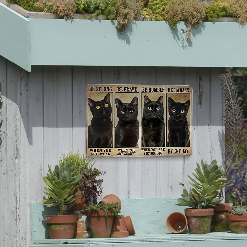 Funny Cat Tin Metal Sign for Home Decor