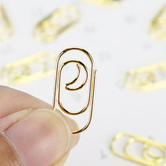 20pcs Moon Metal Paper Clips for Offices and Schools