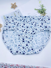 3pcs Floral Print Briefs Elastic Intimates Panties Women's Lingerie