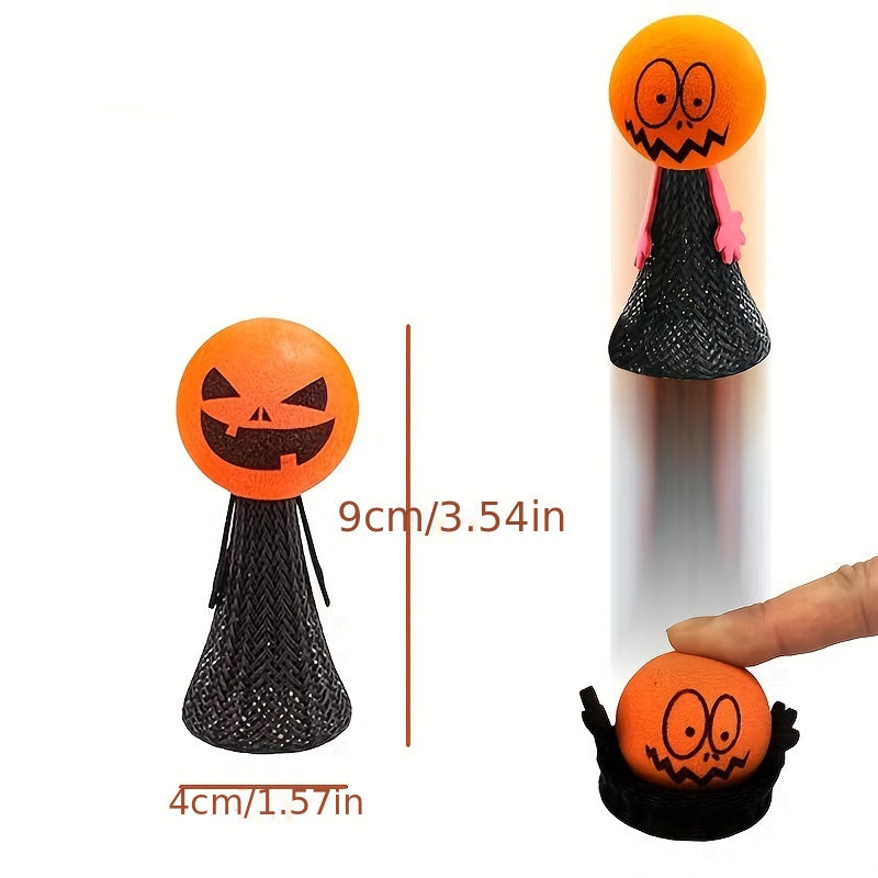 2pcs Jumping Pumpkin Man Finger Hand Puppet Christmas Halloween Gift