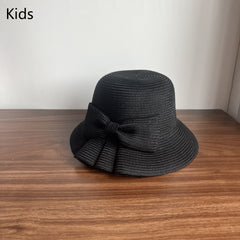 Kids Summer Sun Hats with Butterfly Knot and Small Brim