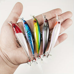10pcs 7.2g Slow Sinking Wobbler Trolling Crankbait for Bass Carp Fishing