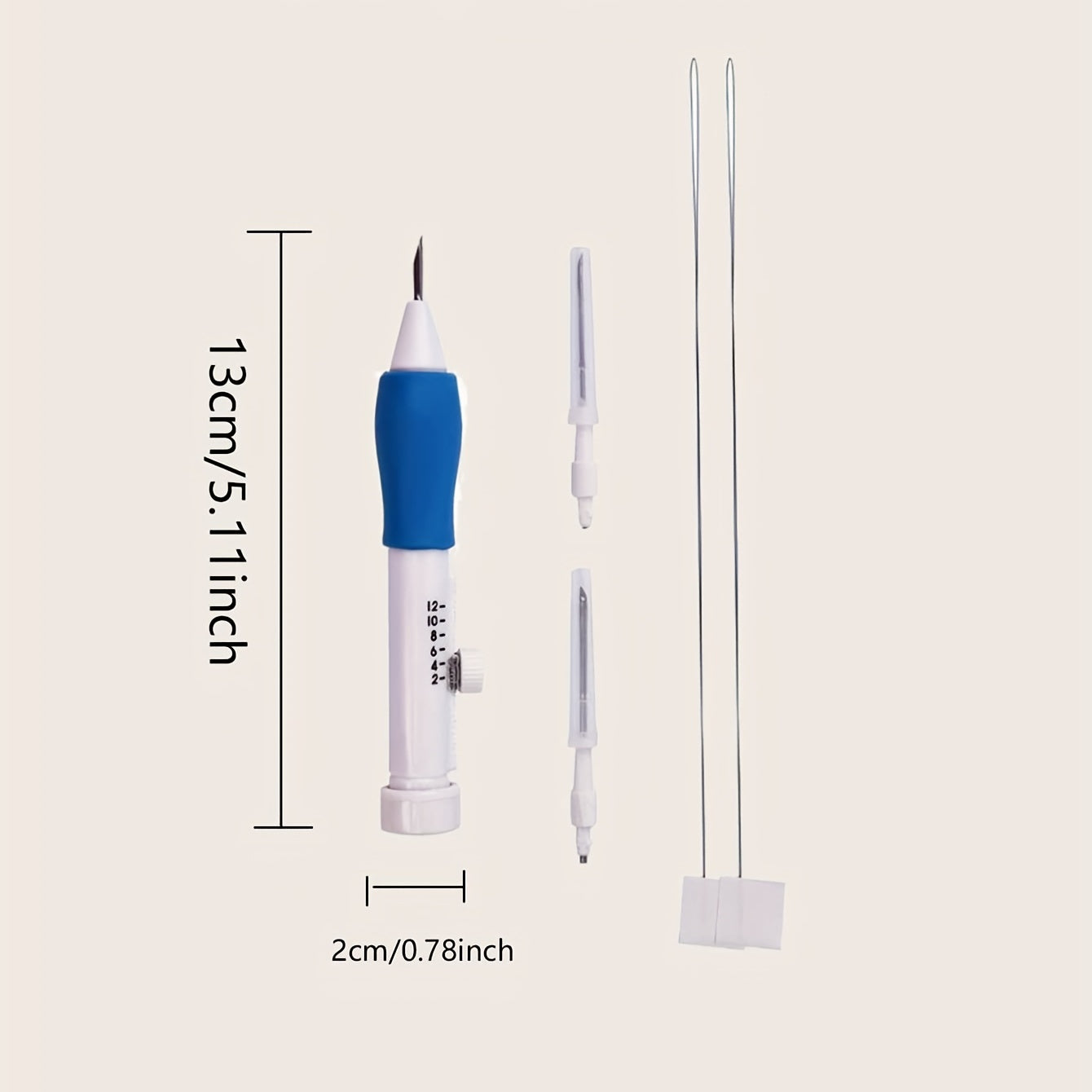 Plastic Crochet Hook Embroidery Tool Retractable Stamping Needle Set