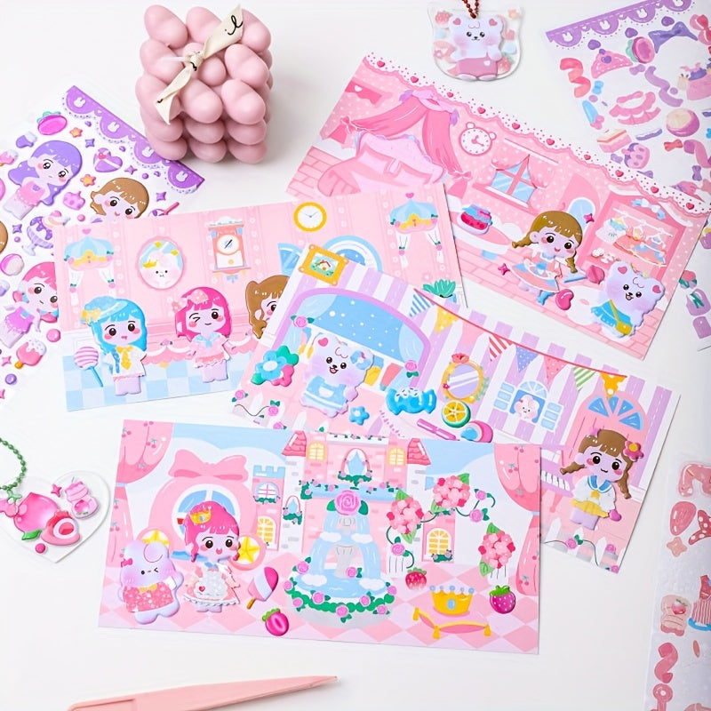 Cartoon 3D Dress Up Foam Stickers
