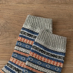 5 Pairs Geometric Print Socks Christmas Mid Tube Socks Women's Stockings