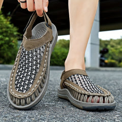 Men's Hollow Out Slip On Lightweight Sandals Hook And Loop Fastener