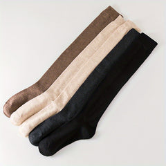 5 Pairs Boys Casual Over the Knee Socks for Spring Autumn
