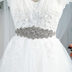 Crystal Rhinestone Bridal Belt with Organza Ribbon