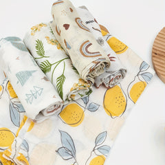 Elinfant 5pcs Set Bamboo Baby Bibs Soft Saliva Towel 60x60cm