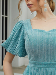 Sweetheart Neck Puff Sleeve Ankle Dress for Party & Banquet
