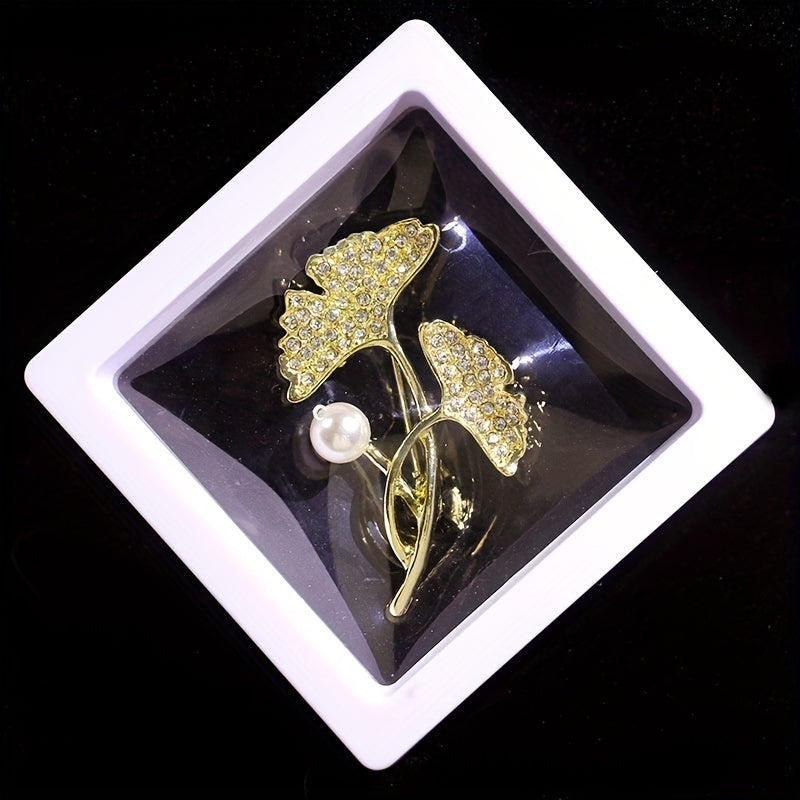 Butterfly Flower Brooch Pin with Pearl Silk Scarf Buckle