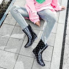 Women's Waterproof Medium Tube Rubber Rain Boots