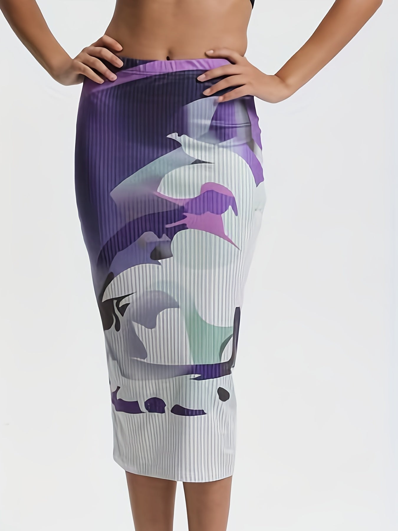 Abstract Print Slim Skirt Casual Every Skirt Women's Clothing