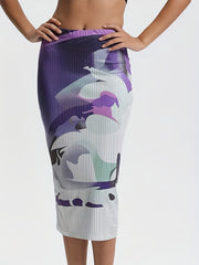 Abstract Print Slim Skirt Casual Every Skirt Women's Clothing