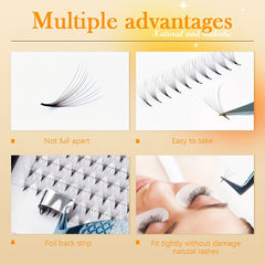 10D Pre Fan Eyelash Extensions 8-15 Mix 0.07mm Tip - Long Lasting False Lashes