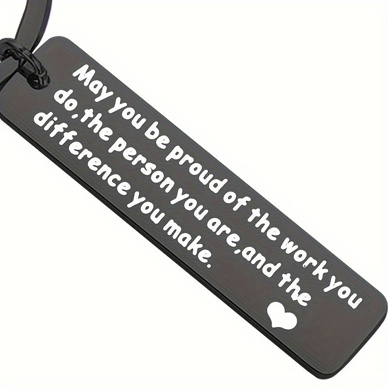 2pcs Heart Pendant Engraved Metal Keychain Graduation
