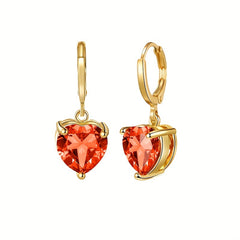 Crystal Pendant Drop Earrings For Women Engagement Wedding