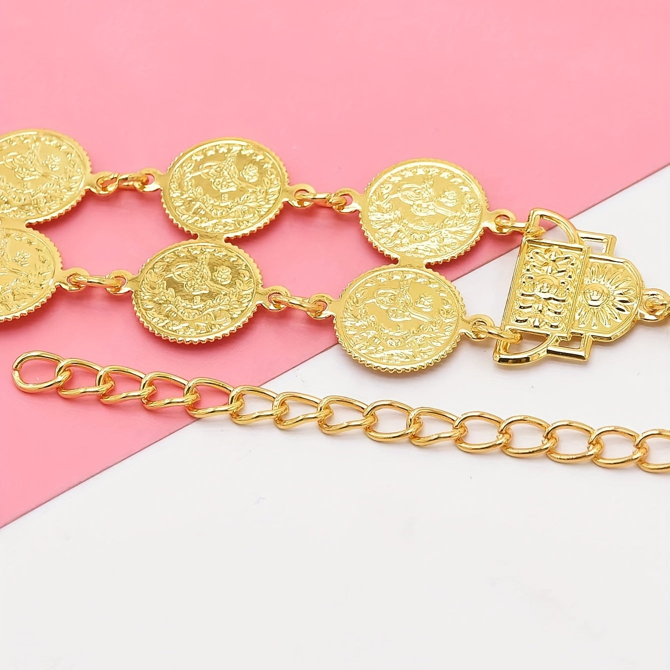 Bohemian Coin Pendant Tassel Waistband Hollow Out Metal Belly Chain