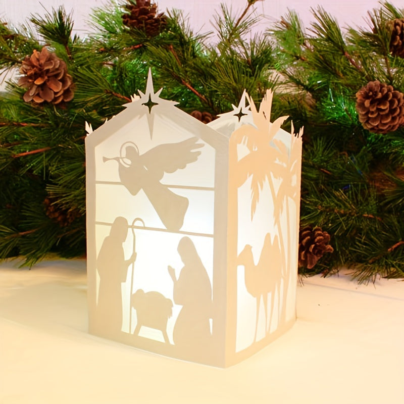 1pc Christmas Tree Deer Nativity Lantern Metal Cutting Dies for Scrapbooking