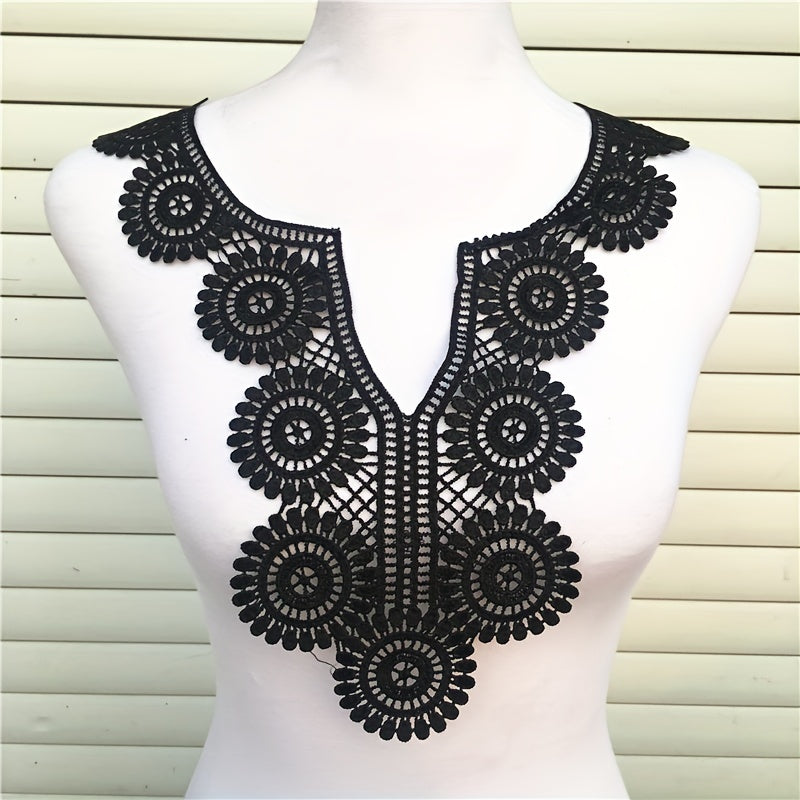 Embroidered Round Sexy V Lace Neckline Fabric DIY Collar Lace Fabric For Sewing