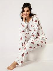 Women's Pajamas Set Long Sleeve Top & Pants Sleepwear Loungewear