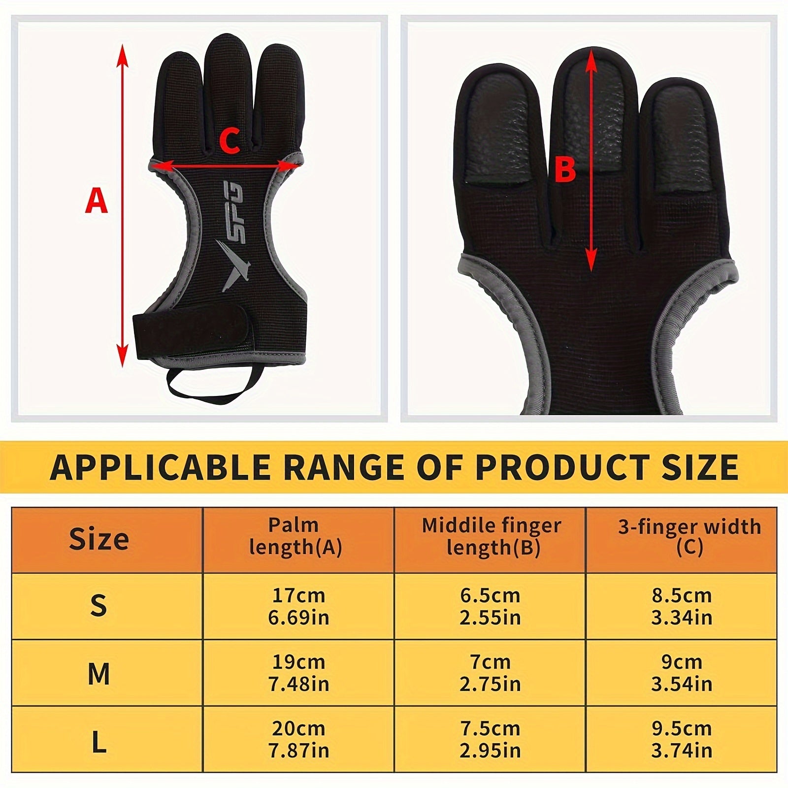 1pc Archery Glove Finger Guard Padded Protector For Recurve Compound Bow