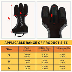 1pc Archery Glove Finger Guard Padded Protector For Recurve Compound Bow