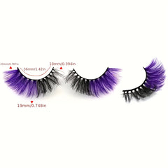 Colorful False Eyelashes Thick Curling 16mm Fluffy Wispy False Eyelashes