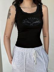 Eagle Print Tank Top Sleeveless Crew Neck Summer Casual
