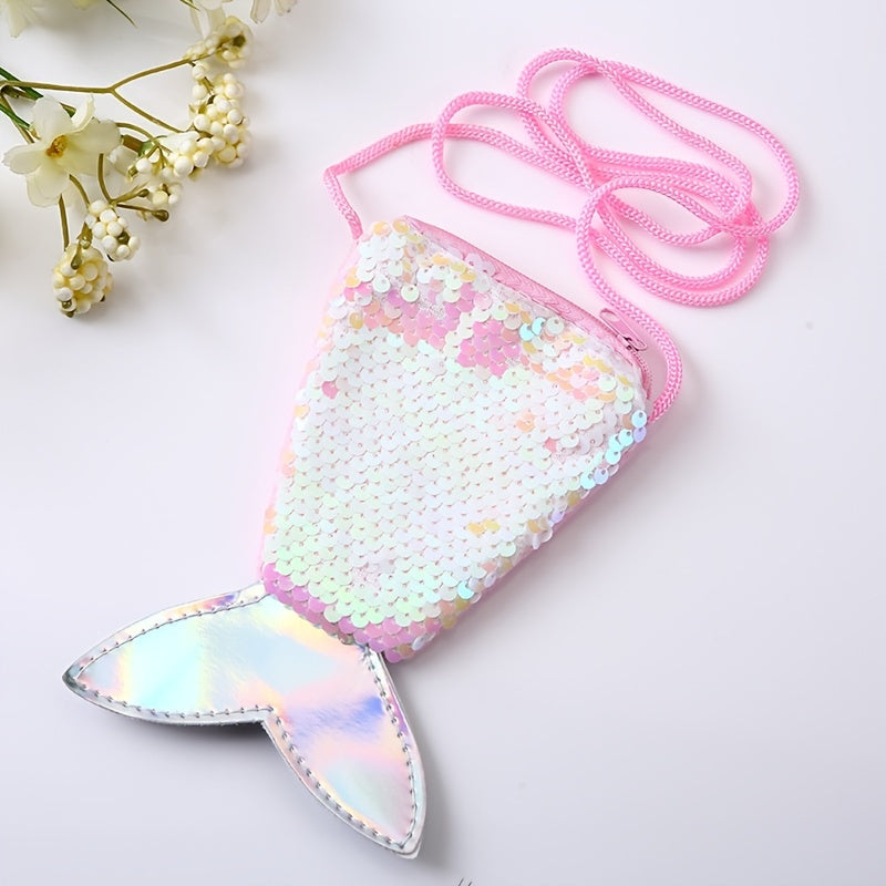 Sequin Mermaid Tail Shoulder Bag Zipper Messenger Coin Purse