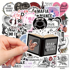 50pcs Dark Romantic Readers Series Stickers For Laptop Helmet Water Cup