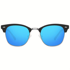 Retro Semi Rimless Polarized Men's Driving Sunglasses UV Protection