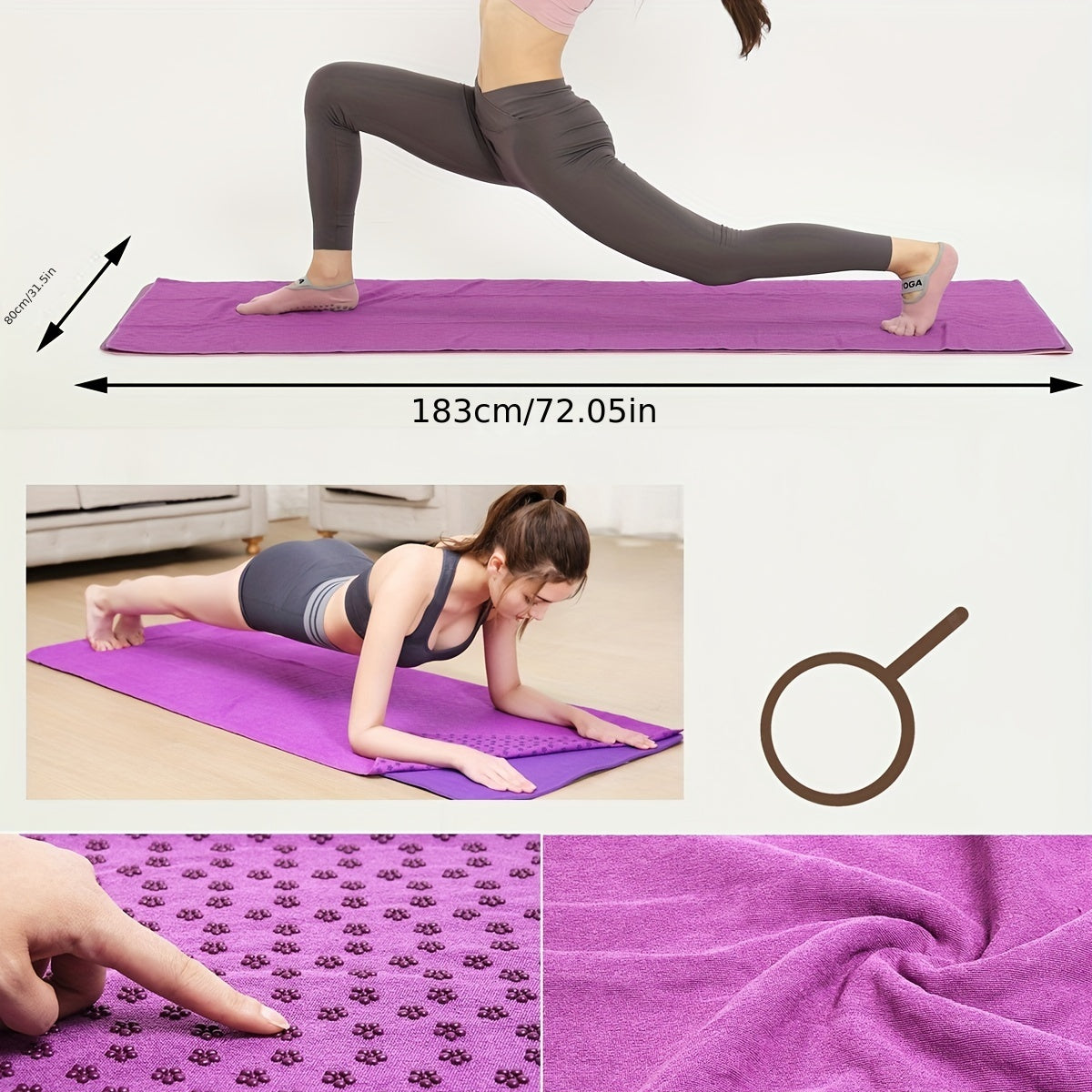 Non-Slip Yoga Towel Pad with Storage Bag