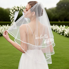 Personalized Bridal Veil Custom Bride's Name & Wedding Date
