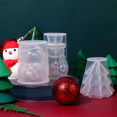 Christmas Tree Snowman Candle Mold for DIY Aromatherapy Crafts