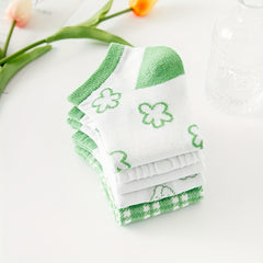 5 Pairs Floral Cartoon Print Socks Lightweight & Breathable Low Cut Ankle Socks