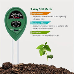 3-In-1 Soil PH Moisture Light Test Kit - Plant Water Meter