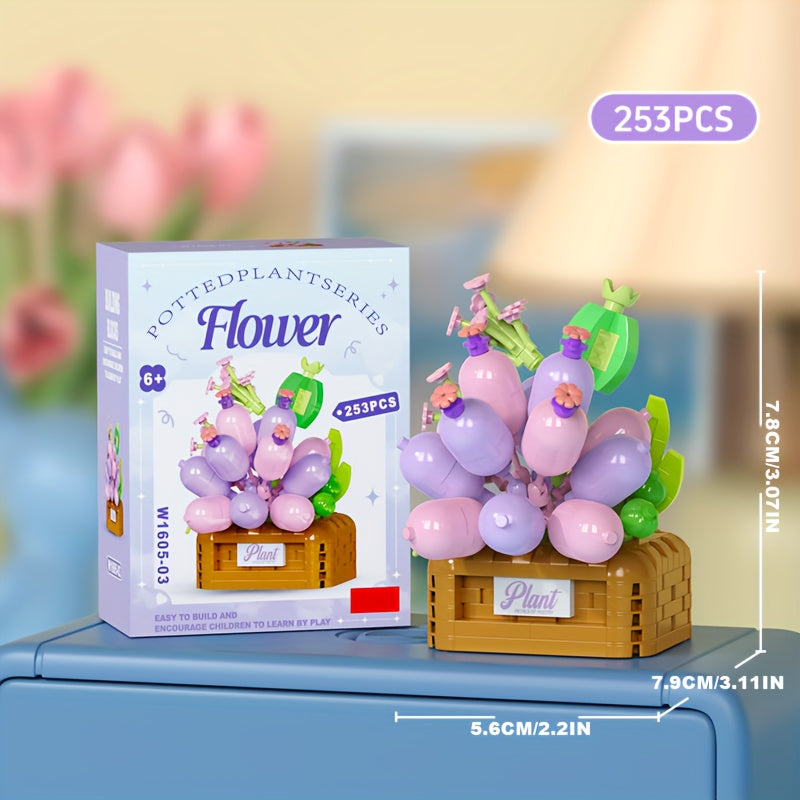 DIY Building Block Flower Ornament Gift
